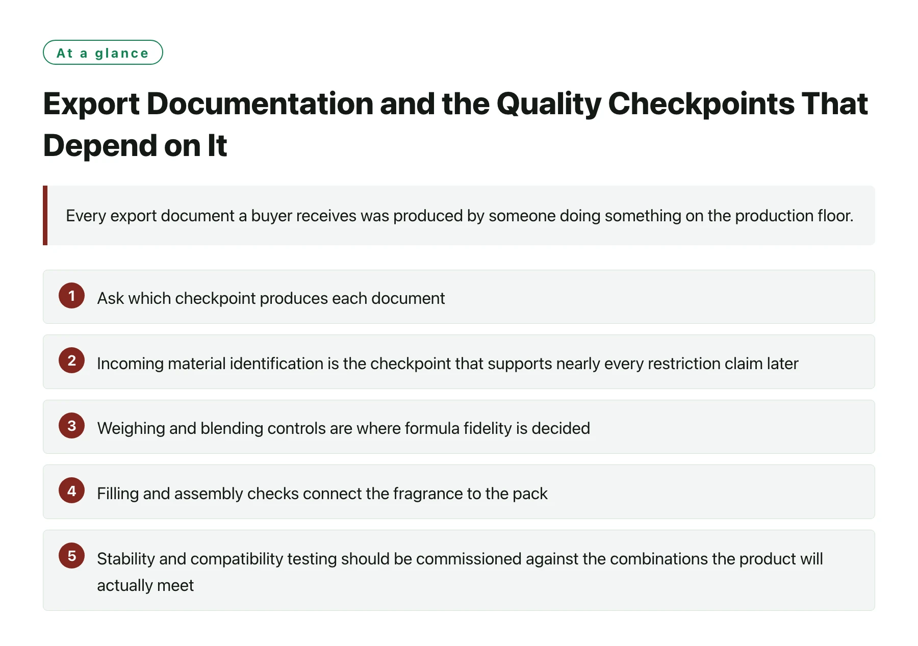 Export Documentation and the Quality Checkpoints That Depend on It——全文要点速览